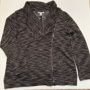 Motherhood cowl knit sweater zip jacket blazer